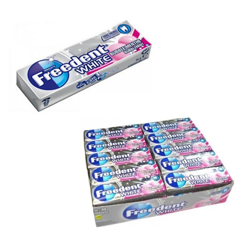 FREEDENT White Bubble Menthe 5x10 dragées Multipack