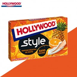 Hollywood 2 Fruity chewing gum fraise citron vert, 16 étuis 22gr