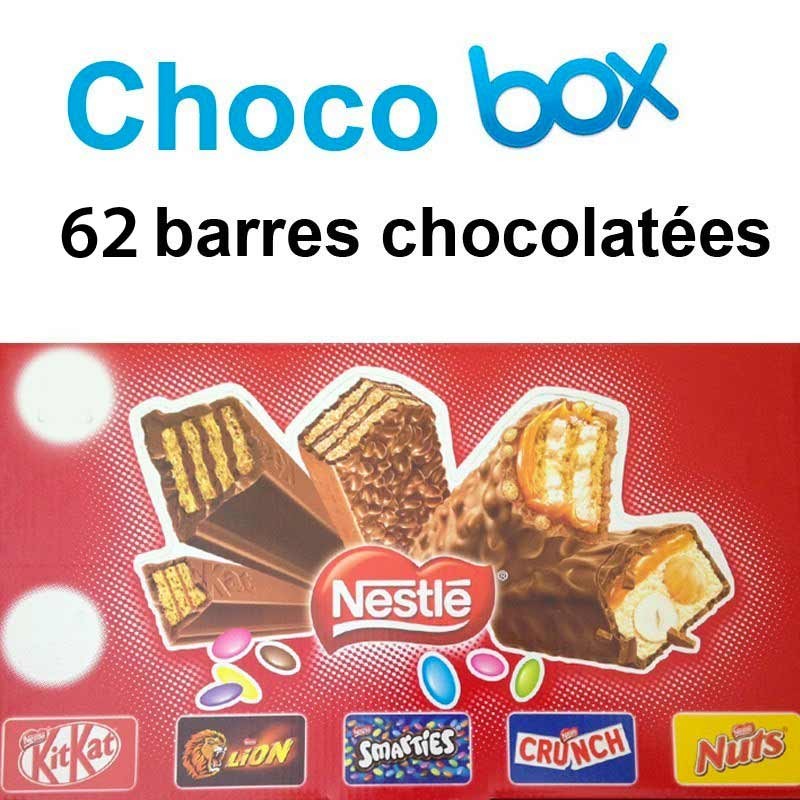 Assortiment de 48 barres chocolatées de la marque Nestlé