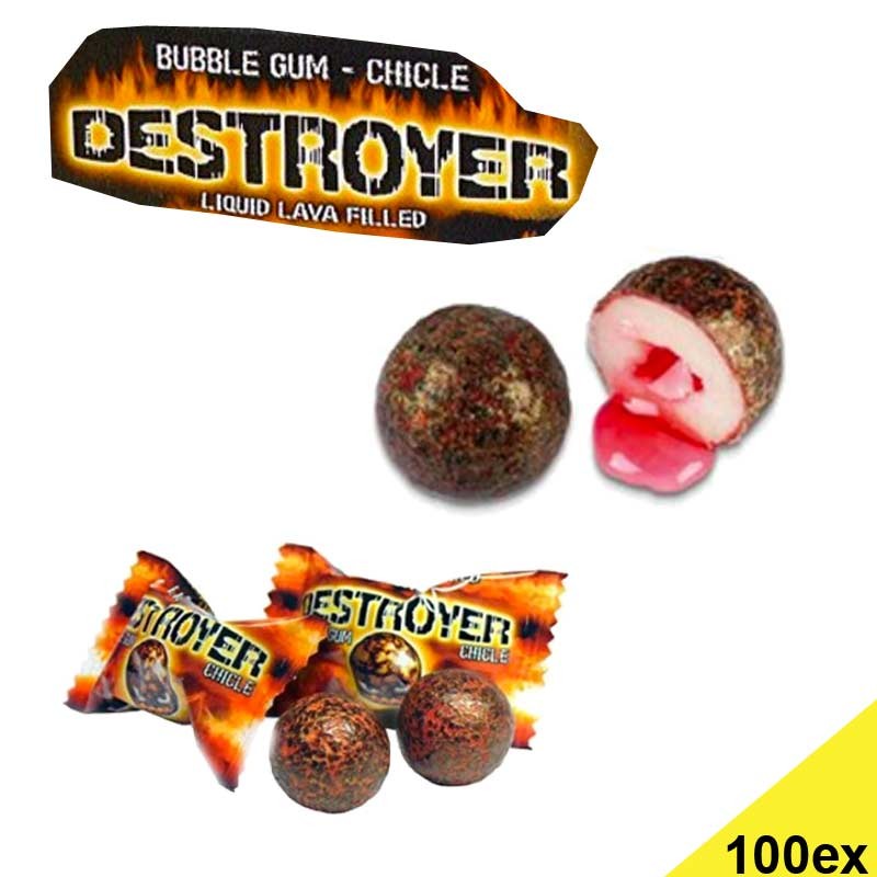 Destroyer Bubble gum, chewing-gum acide au coeur liquide, bonbon acide