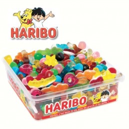 Bonbonnière Joyeux Anniversaire remplie de Bonbons Haribo