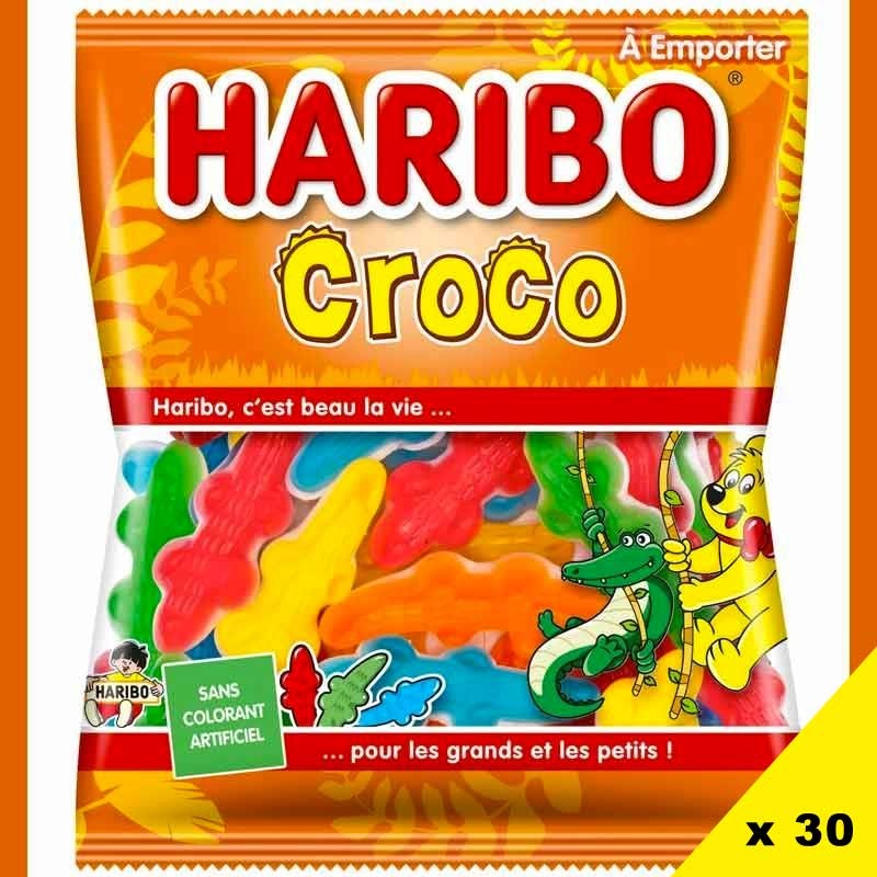 Croco Haribo 120gr x 30, bonbon crocodile Haribo