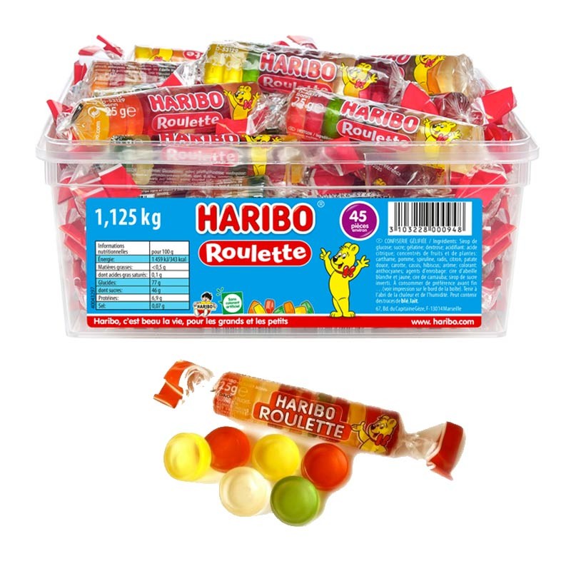 Roulette Cola Haribo, bonbon cola Haribo, rouleau haribo cola