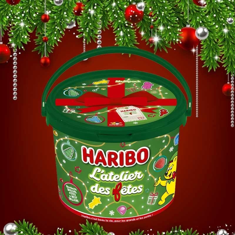 HARIBO Noël, le seau spécial Noël de bonbons Haribo